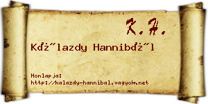 Kálazdy Hannibál névjegykártya