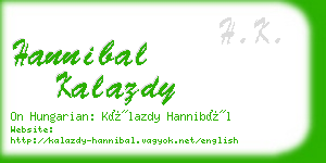 hannibal kalazdy business card